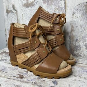 SOREL GLADIATOR  Lace-Up (Hidden) Wedge sandals Sz7 True to Size  EUC